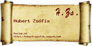 Hubert Zsófia névjegykártya